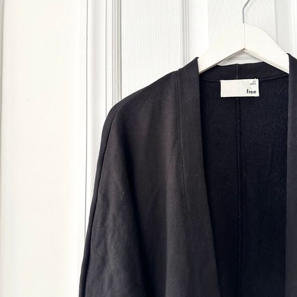 Wilfred Free Aritzia Black Zlata Open Relaxed Cardigan Sweater Blazer Kimono XS - Picture 3 of 10